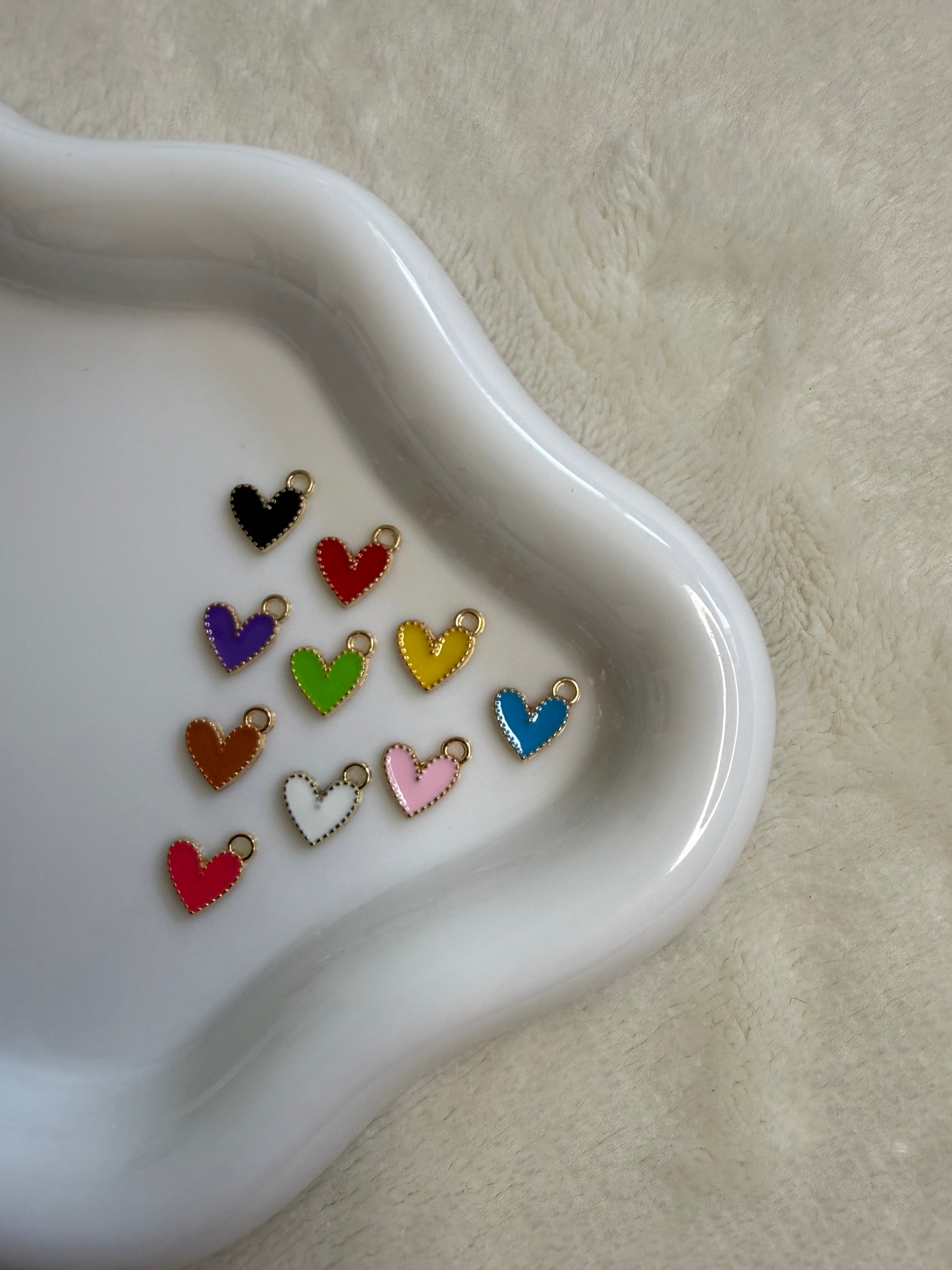 Charms cœur de couleurs