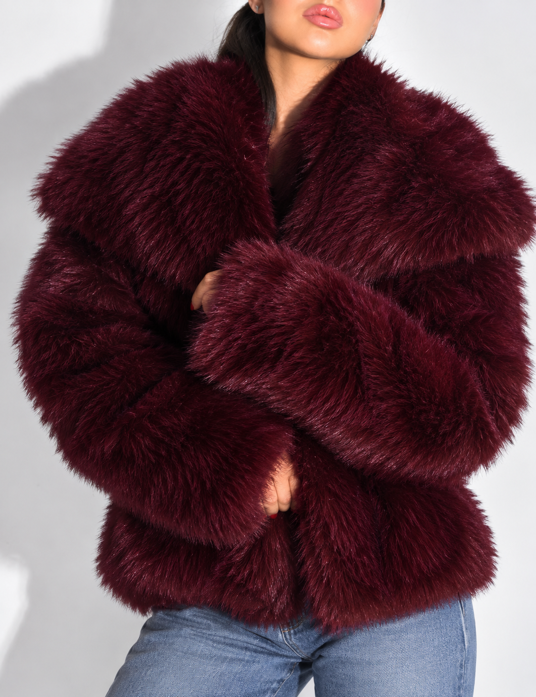 FOURRURE "HELLA" BORDEAUX