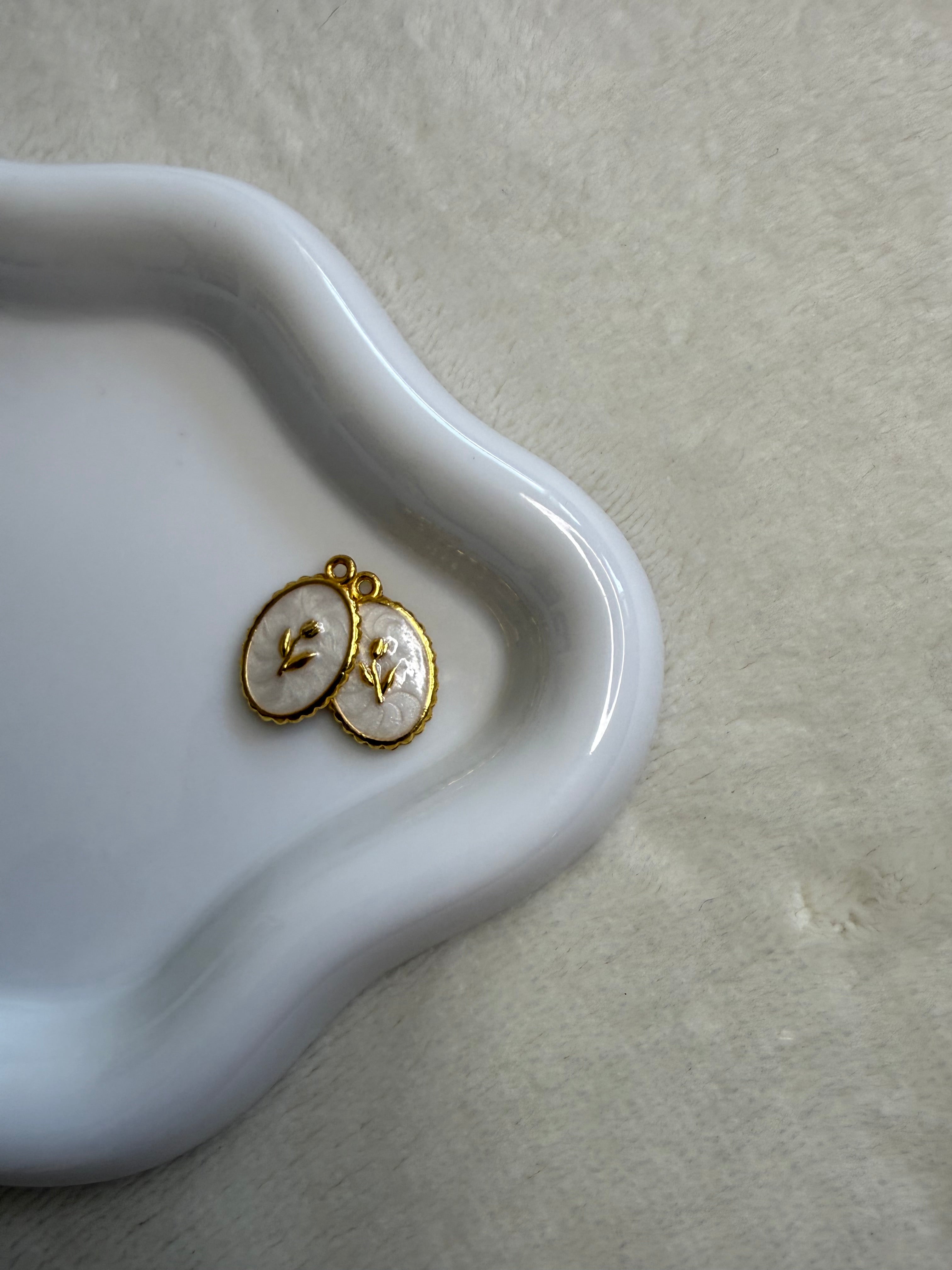 Charms cadre de fleur en or
